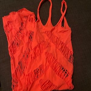 Orange cutout minidress